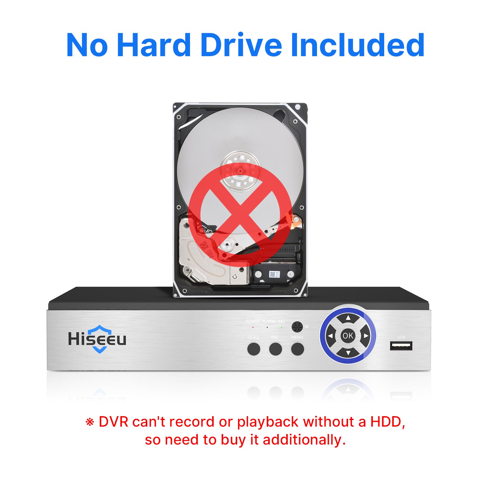 Hiseeu 16 Channel 5M-N/1080P/720p Digital Video Recorder for AHD/TVI/CVBS/CVI/IP Camera AHD DVR