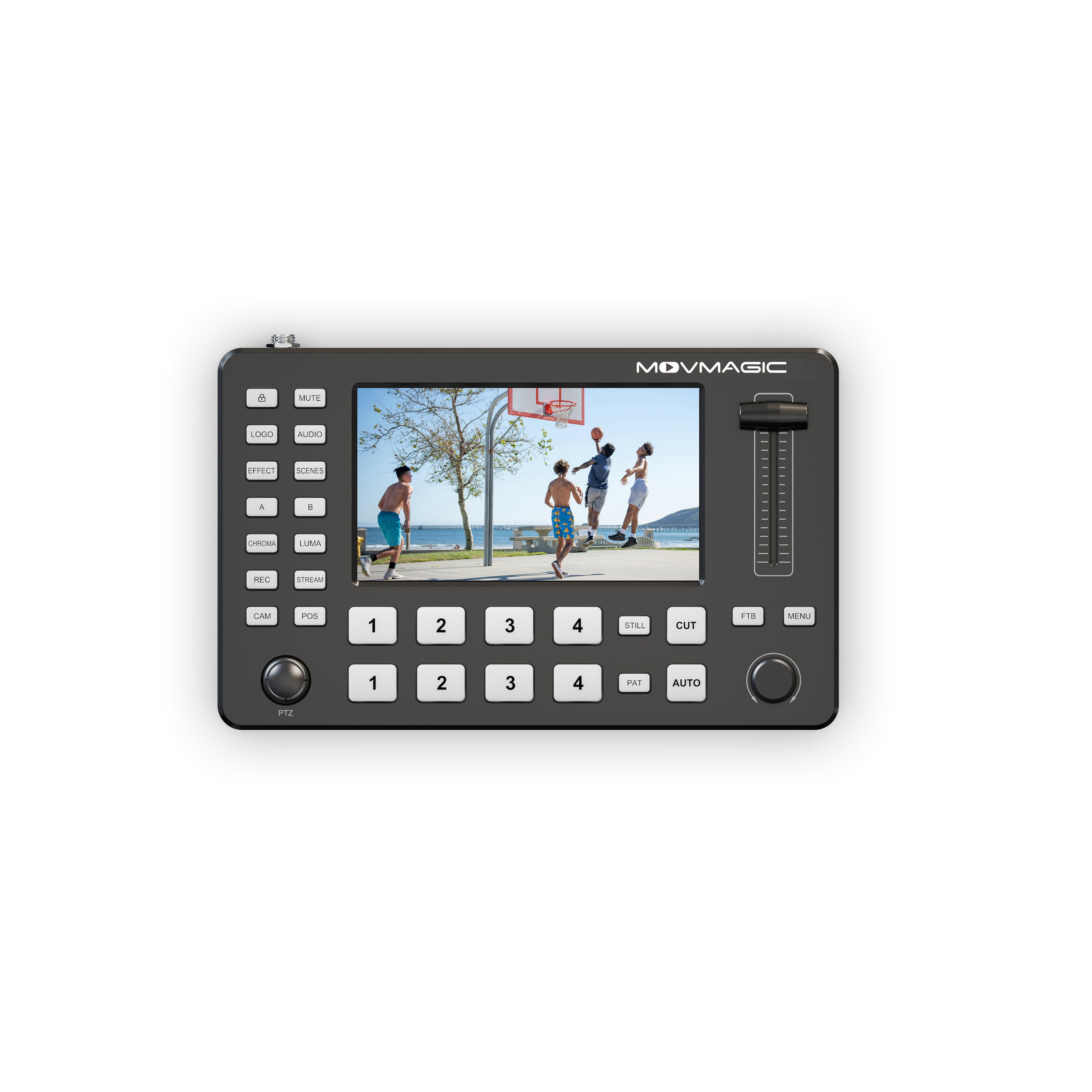 Movmagic 4 channels mini multi camera 4k video switcher video switching hd mi live stream mixer switcher PTZ control