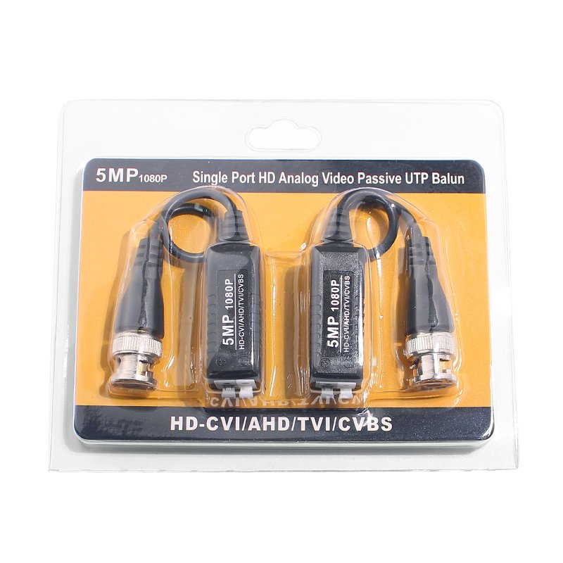 YJS-209HD HDCVI/HDTVI/AHD/CVBS video balun 720P/960P/1080P/3MP/4MP/5MP/8MP single port HD analog video passive UTP balun