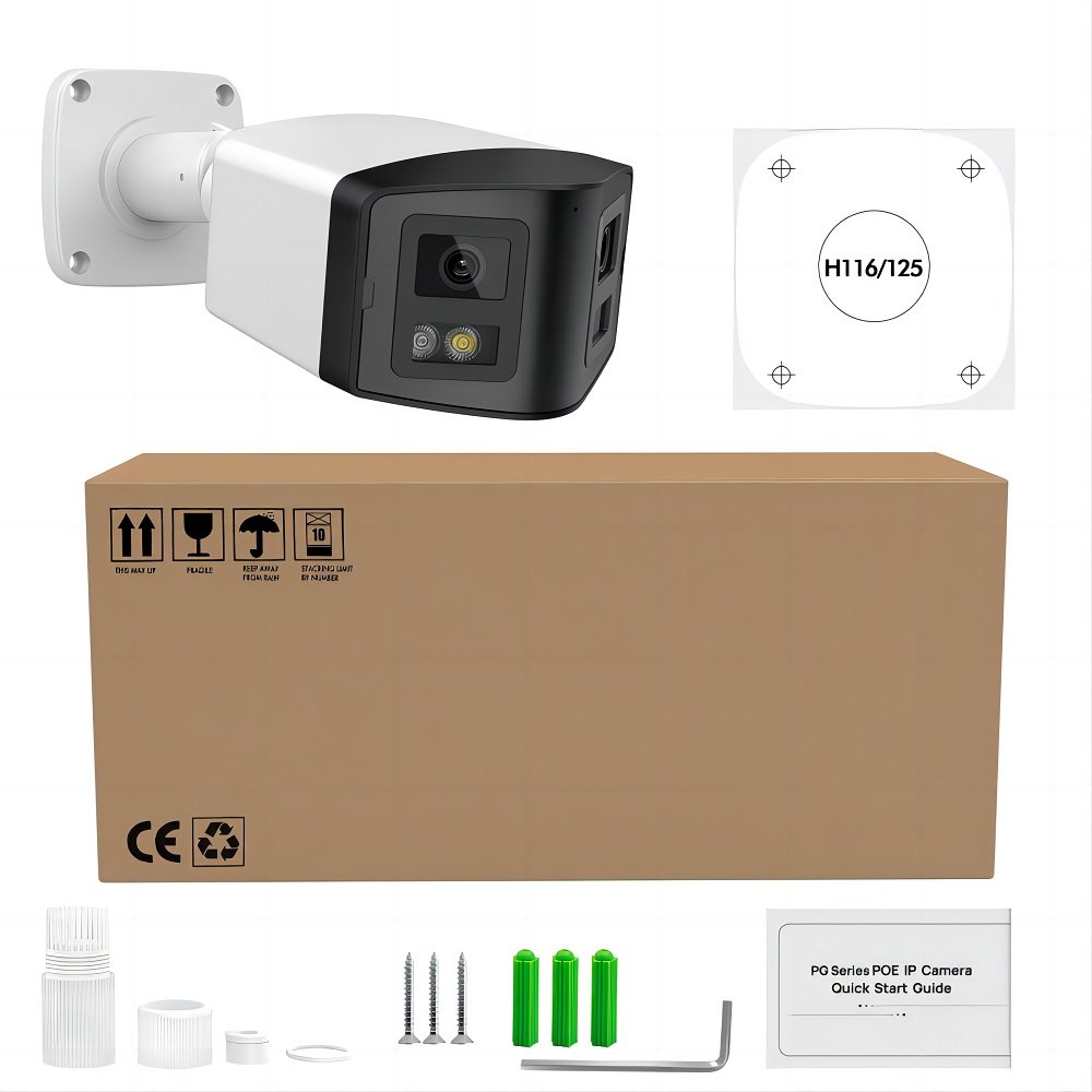 VIKYLIN Colorvu Dual Light PoE IP Turret Camera Indoor Outdoor IP67 Waterproof with AI detection & Smart dual light & Microphone