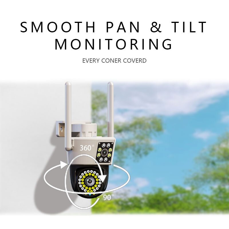 Tuya 2K Hot Sales Outdoor Network Camera Dual Lens PTZ Motion Tracking Security Camera Wifi