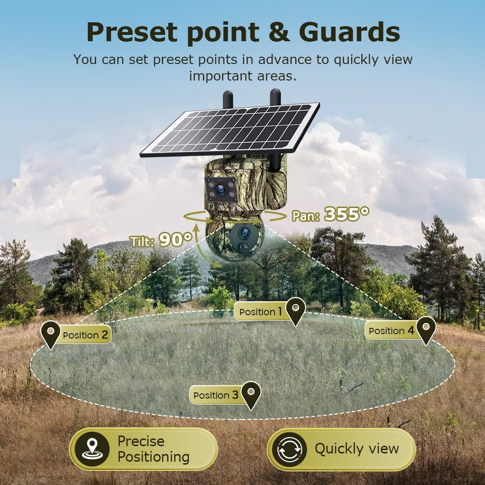 Ubox 6mp 4g Hunting Trali Solar Camera Wifi Outdoor Waterproof Pir Human Detecton With Battery Solar Panel Cctv Camera