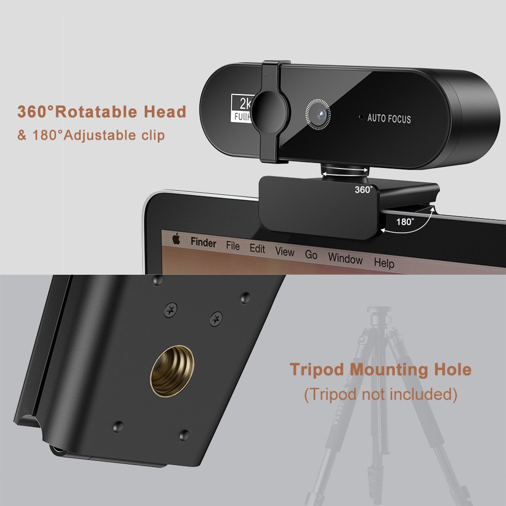 Webcam 4K 2K Webcam 1080P Webcam With Microphone Tripod Autofocus Mini Usb Camera To Computer Full Hd For PC Mac Laptop