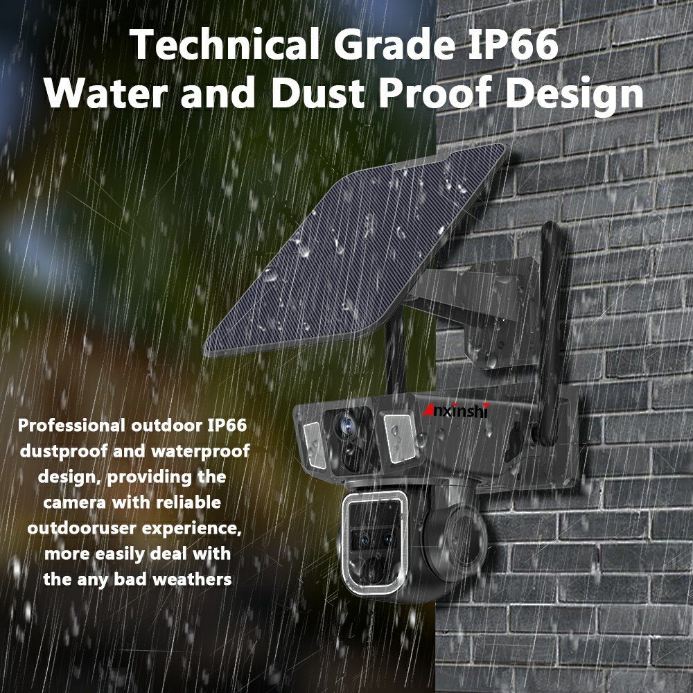 4G PTZ Wireless Solar Battery Network Camera 3 Lens 12MP High Resolution 10X Optical