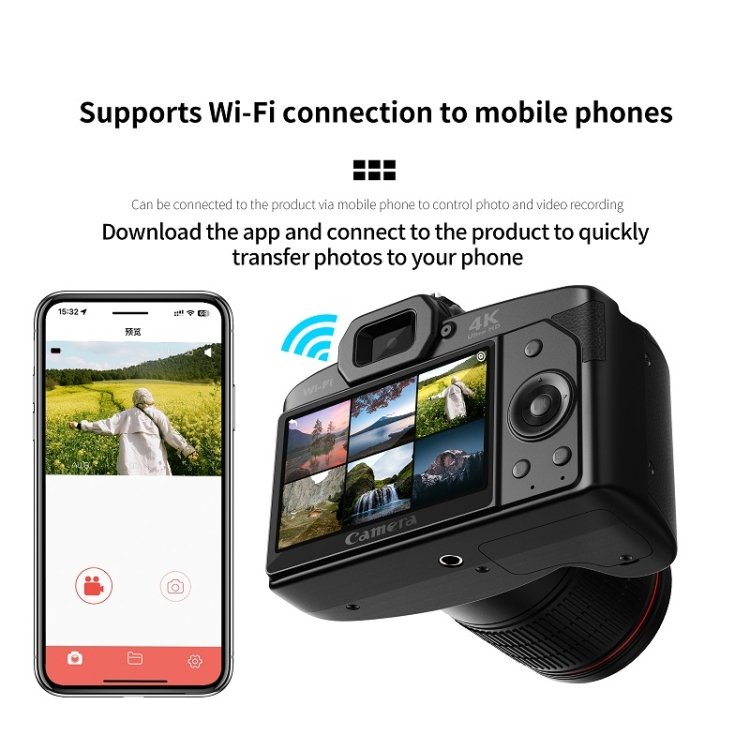 Hot New Dual-camera Night Vision 64 Million Pixel 4K video High-definition WIFI Digital Camera Without Memory Card for TIKTOK