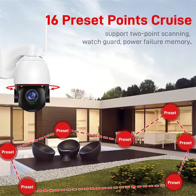 5MP PTZ Camera 360 degree 4.7-94mm Motorized 50x Zoom IP network camera audio Night Vision Human detection ICSEE APP