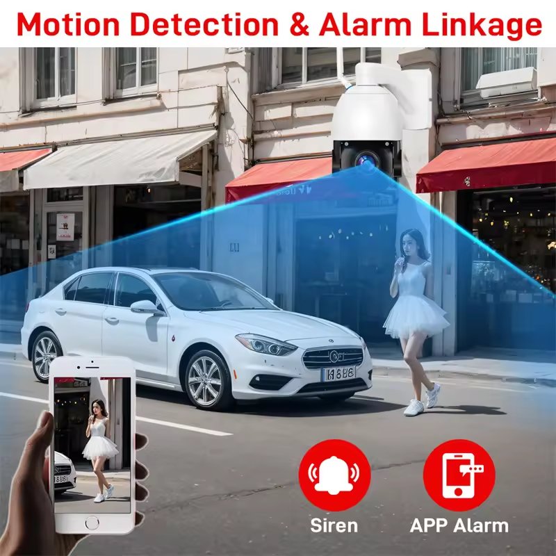 5MP PTZ Camera 360 degree 4.7-94mm Motorized 50x Zoom IP network camera audio Night Vision Human detection ICSEE APP