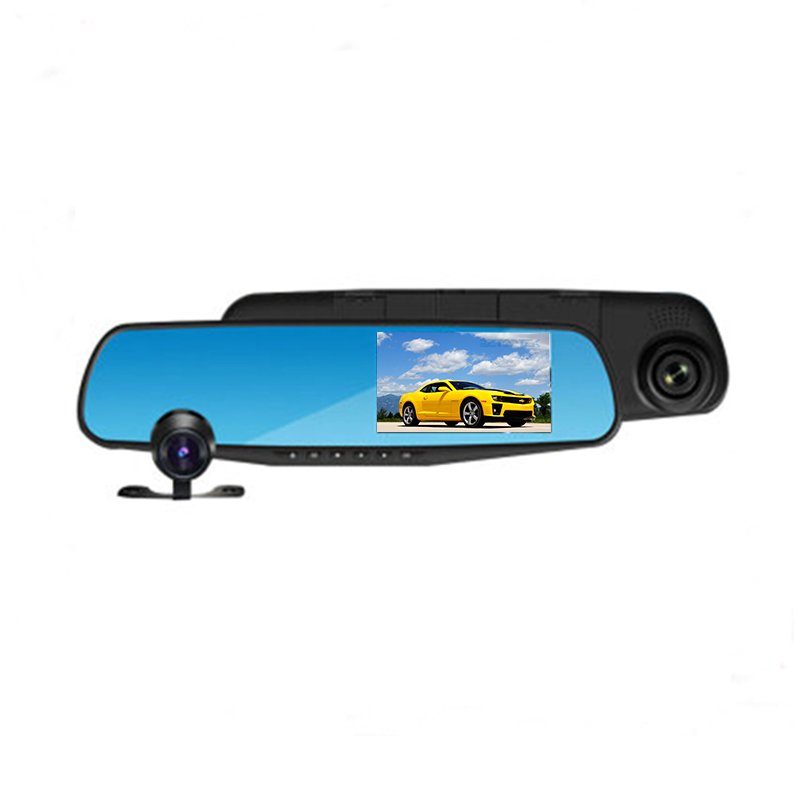 1080P HD CE certification 4.3 Inch Car Black Box Dual Lens Video Recorder Dash Cam Rearview Mirror Car Camera