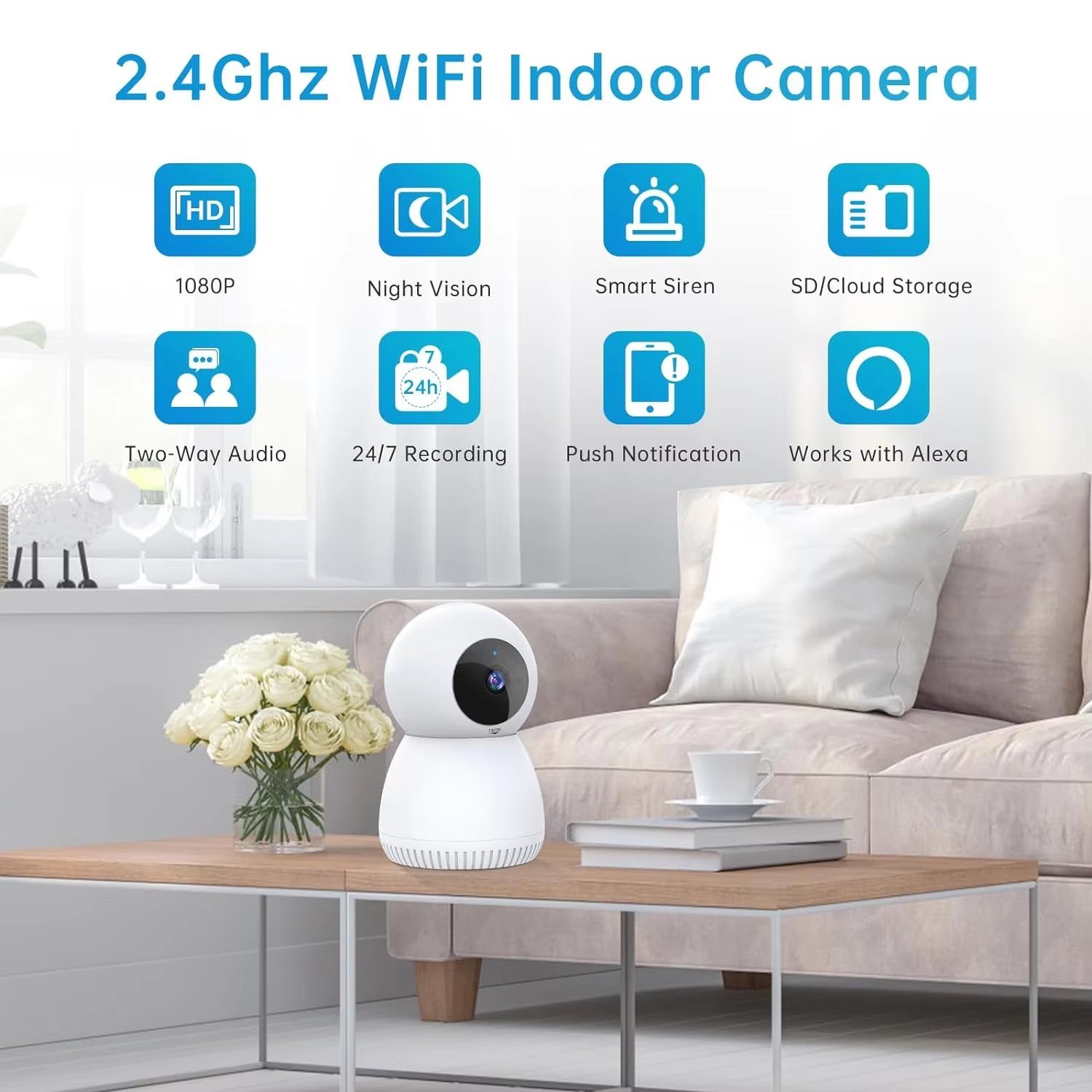 WESECUU 2MP PTZ WIFI baby cameras indoor 1080P de seguridad CCTV Pet Camera for Home Security cameras