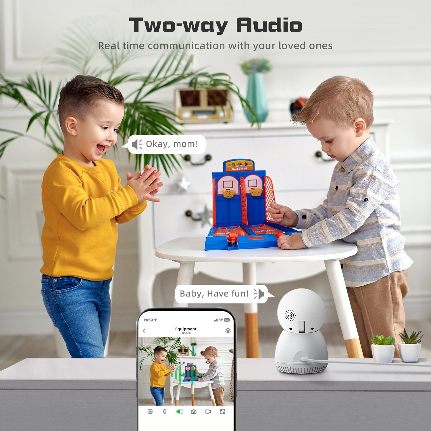 WESECUU 2MP PTZ WIFI baby cameras indoor 1080P de seguridad CCTV Pet Camera for Home Security cameras