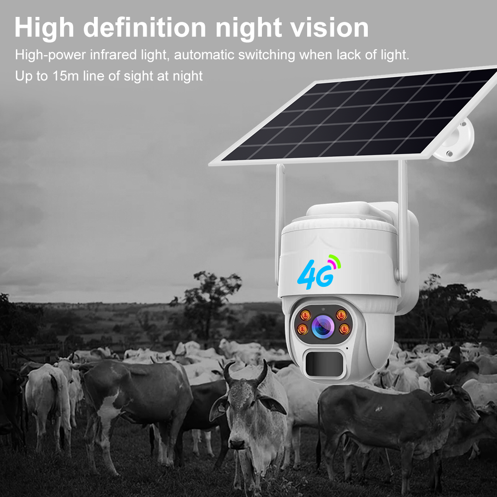 Yida V380 5MP Solar-Powered CCTV Security HD outdoor 4G Wireless Camera 360 viewing PTZ Night vision Humanoid detection Camera