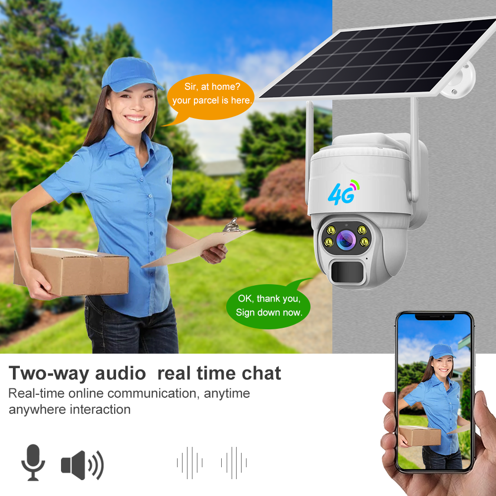 Yida V380 5MP Solar-Powered CCTV Security HD outdoor 4G Wireless Camera 360 viewing PTZ Night vision Humanoid detection Camera