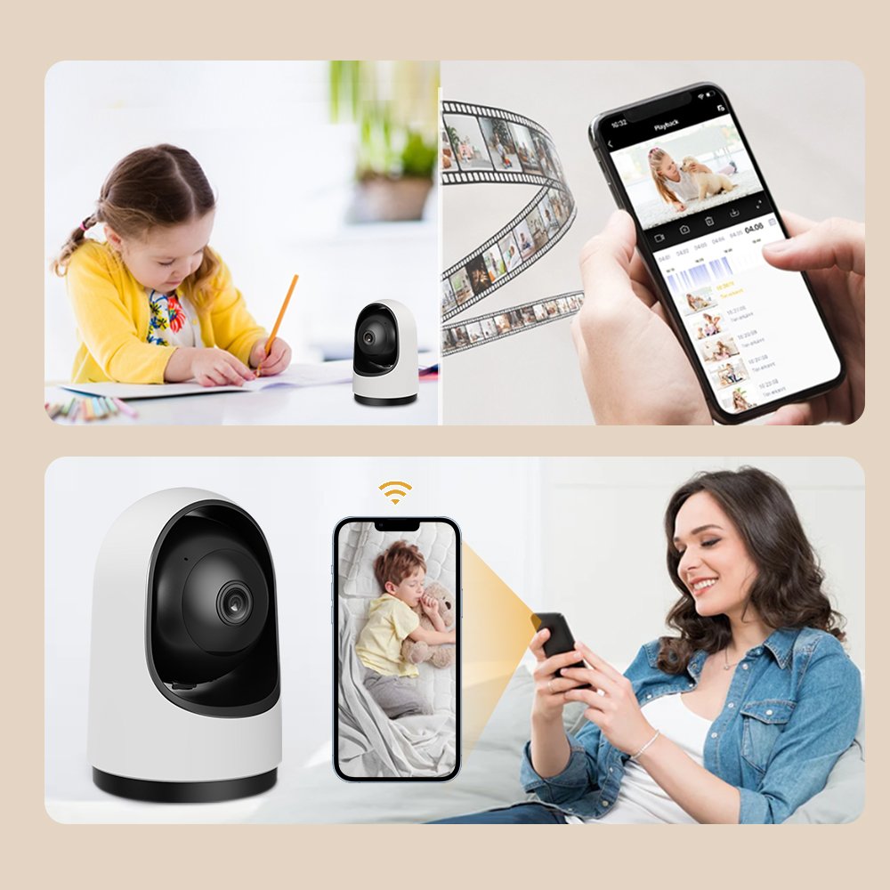 AVATTO WiFi 2MP IP Camera Tuya Smart Indoor Night VIsion Two Way Audio Smart Network Camera