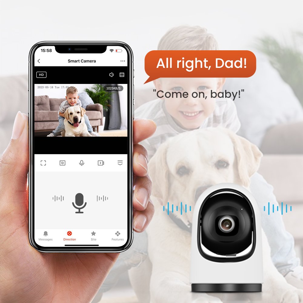 AVATTO WiFi 2MP IP Camera Tuya Smart Indoor Night VIsion Two Way Audio Smart Network Camera