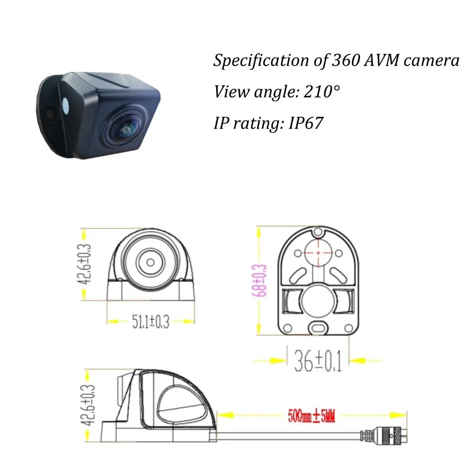 Richmor full view camera 360 panoramic camera support connect vehicle platform debugging APP 4g mobile dvr MDVR