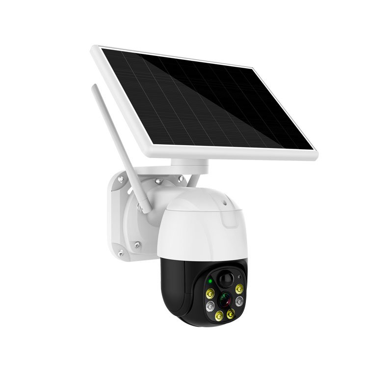 3.0MP Outdoor HD Smart Solar Dome Security Camera Night Vision Two-Way Audio Wi-Fi Video Wide Angle Built-in Mic IP Security IP