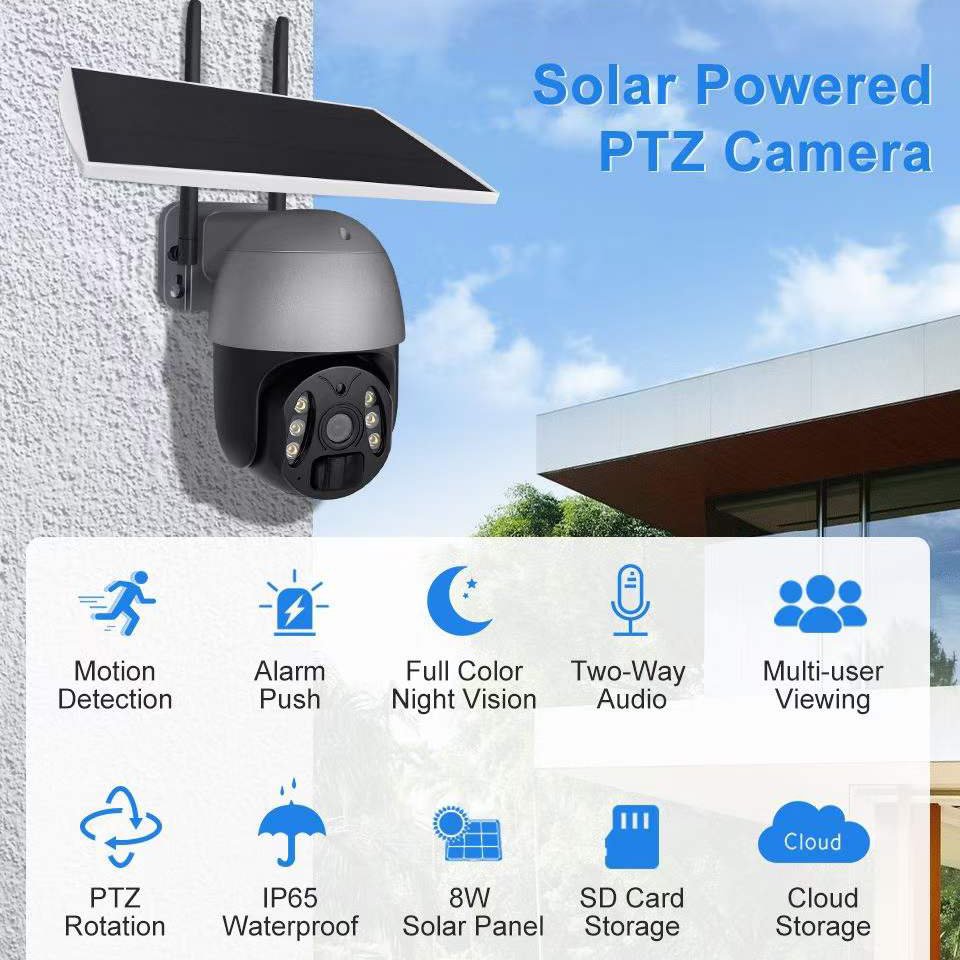 WiFi Security Camera With Battery Backup Waterproof Outdoor Auto Tracking Network High Speed Dome Camera Color Night Vision