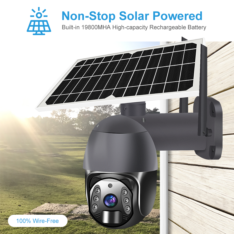 WiFi Security Camera With Battery Backup Waterproof Outdoor Auto Tracking Network High Speed Dome Camera Color Night Vision