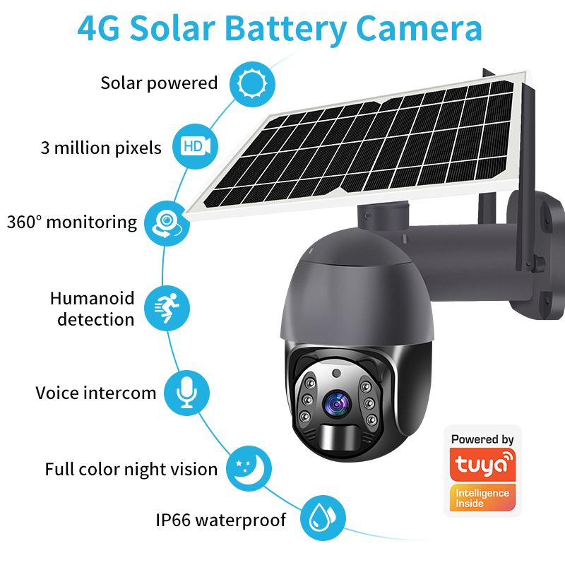 WiFi Security Camera With Battery Backup Waterproof Outdoor Auto Tracking Network High Speed Dome Camera Color Night Vision