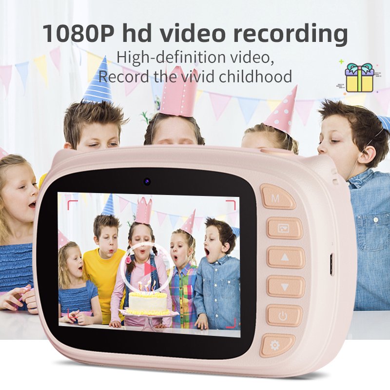 Hot Children's Print Camera Toys 1080P HD Mini Instant Paper Camera Photo Gifts Digital Kids Instant Selfie Printing Camera