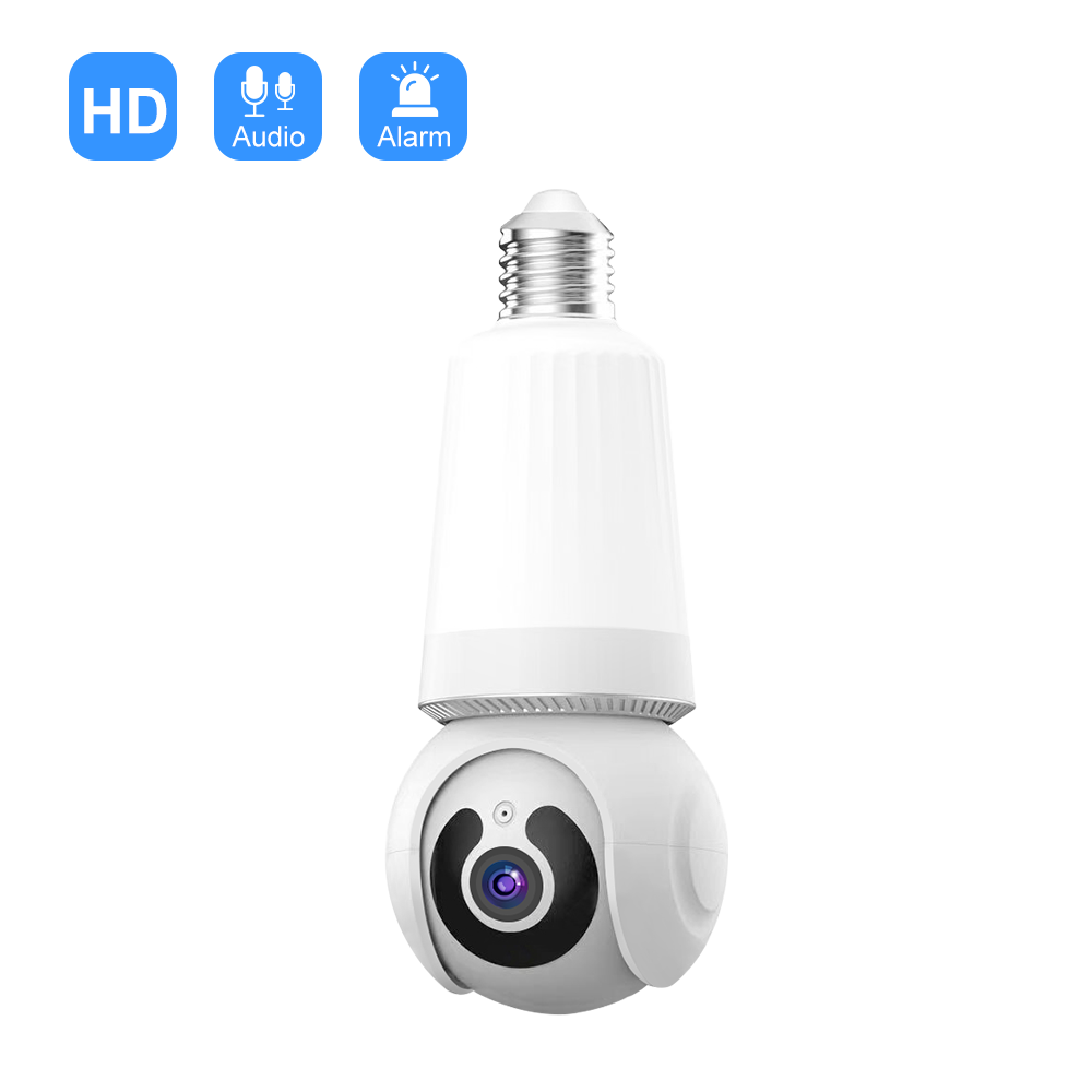 360-degree LED bulb Closed circuit TV camera 1080P Wireless Smart camera Home Security PTZ Rotating Wifi bulb IP camera V380 pro