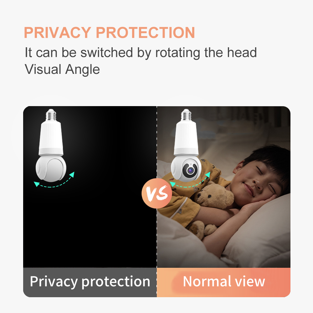 360-degree LED bulb Closed circuit TV camera 1080P Wireless Smart camera Home Security PTZ Rotating Wifi bulb IP camera V380 pro