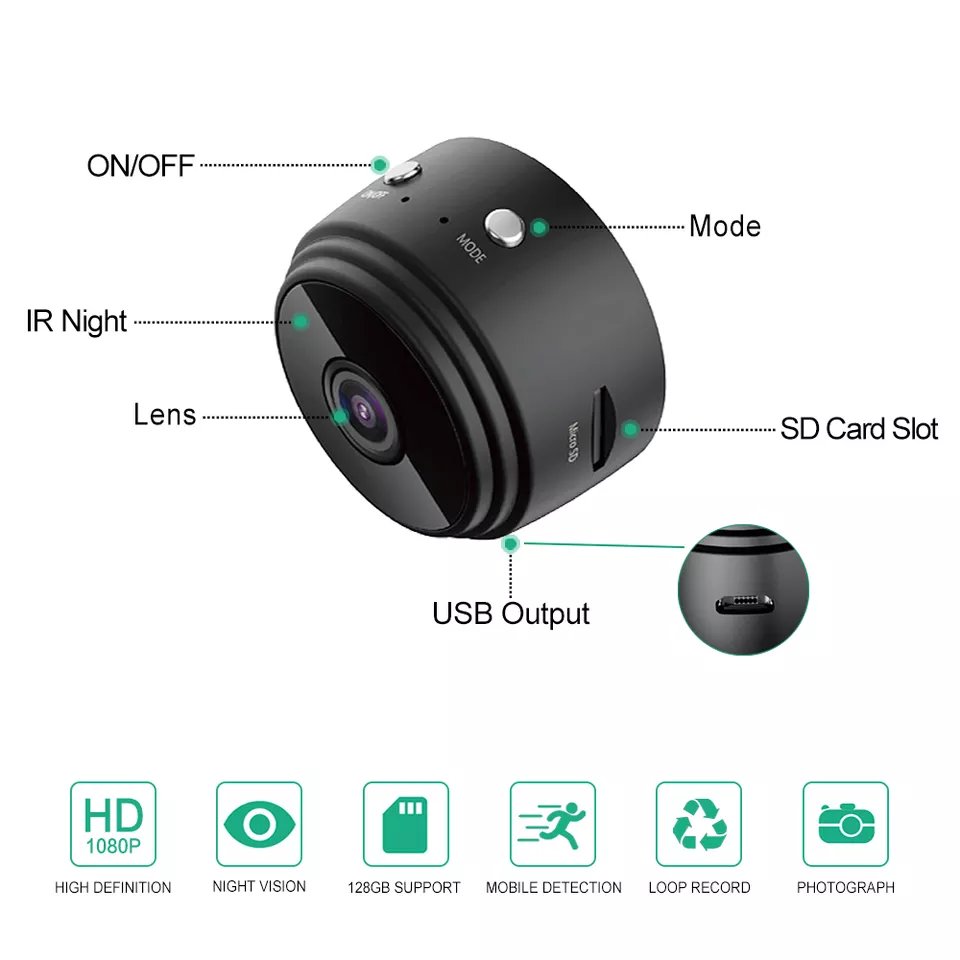 Hot Sales A9 Mini Wifi Camera for Home Security Mini Camera 1080p HD Resolution Indoor Camera Micro SD Card
