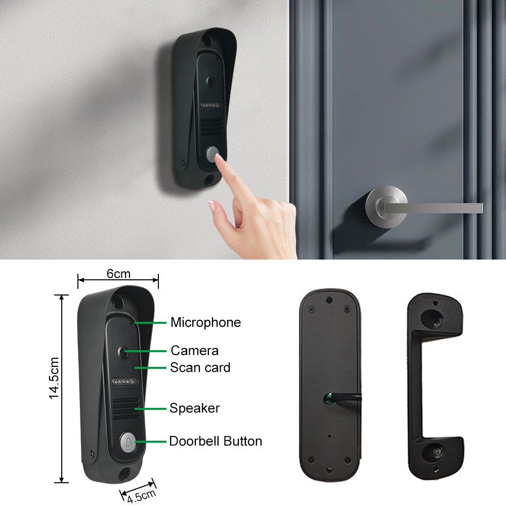 Multi-Kits Video Door Phone System 3pcs 7 Inch Screen and 2 Camera Doorbell Intercom Unlock Night Vision for Villa Apartment