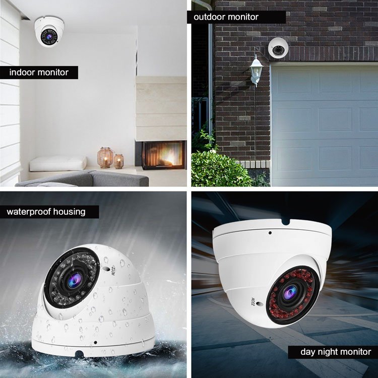 5X Zoom Mini Dome 8MP IP CCTV Camera XVR POE Switches NVR 4K H.265 Audio Support