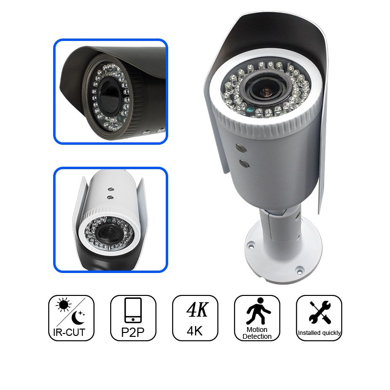 XONZ tech full color night vision sony IMX 415 4K Ultra HD Outdoor Metal Bullet POE CCTV IP Cameras