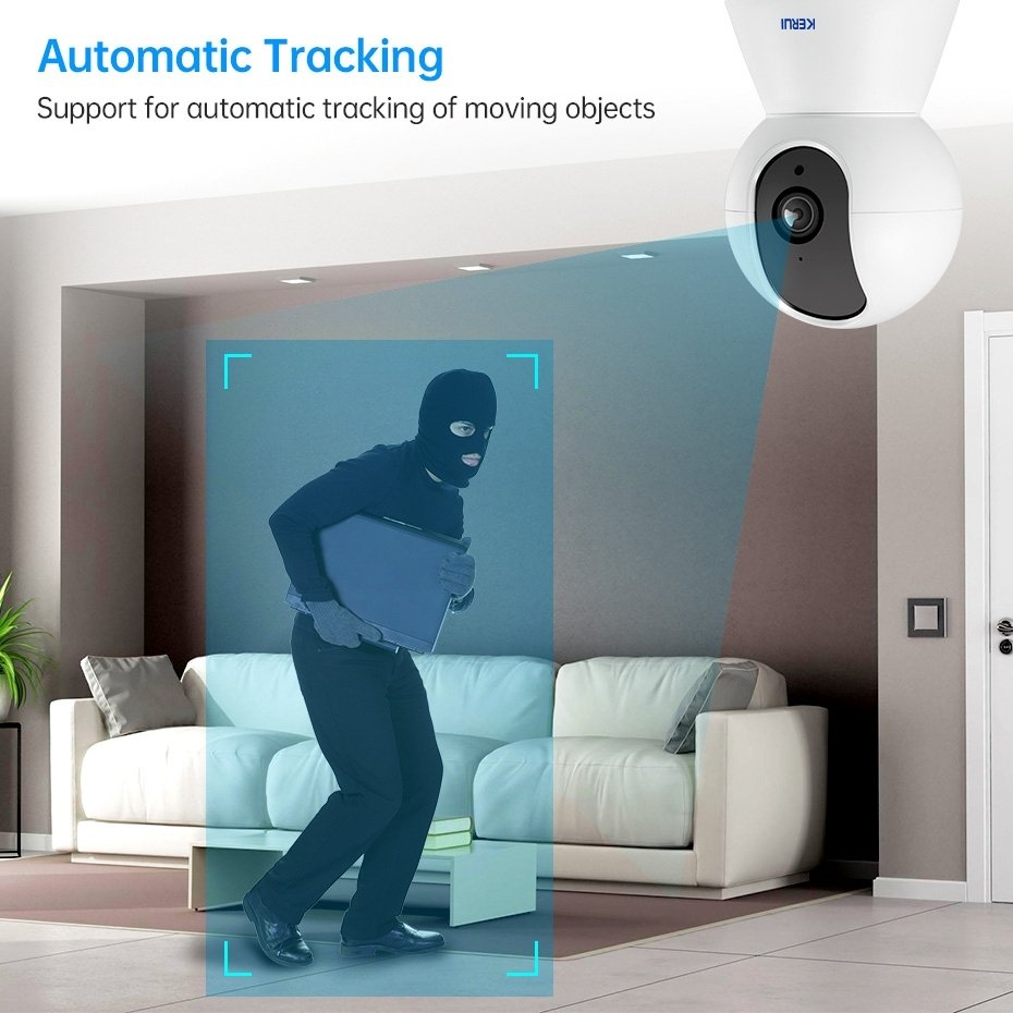 KERUI 5MP WIFI IP Camera Tuya APP Monitor Motion Detection Mini Indoor Wireless Security PTZ Camera Surveillance Network Camera
