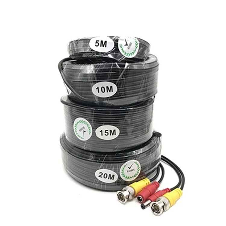 40m Wholesale CCTV Coaxial BNC+DC Power Cable 5m 10m 20m 30m 40m 50m for Analog Cameras