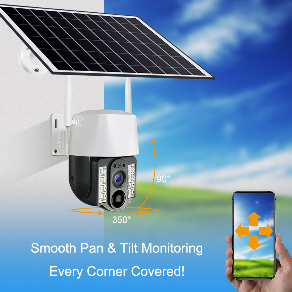 AOV Solar CCTV Security Camera IP 4G SIM Card 2MP 4MP WIFI Wireless Outdoor Night Vision Full Color Network PTZ Camera