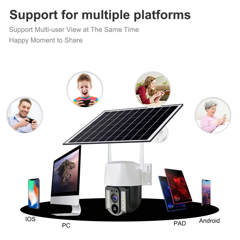 AOV Solar CCTV Security Camera IP 4G SIM Card 2MP 4MP WIFI Wireless Outdoor Night Vision Full Color Network PTZ Camera