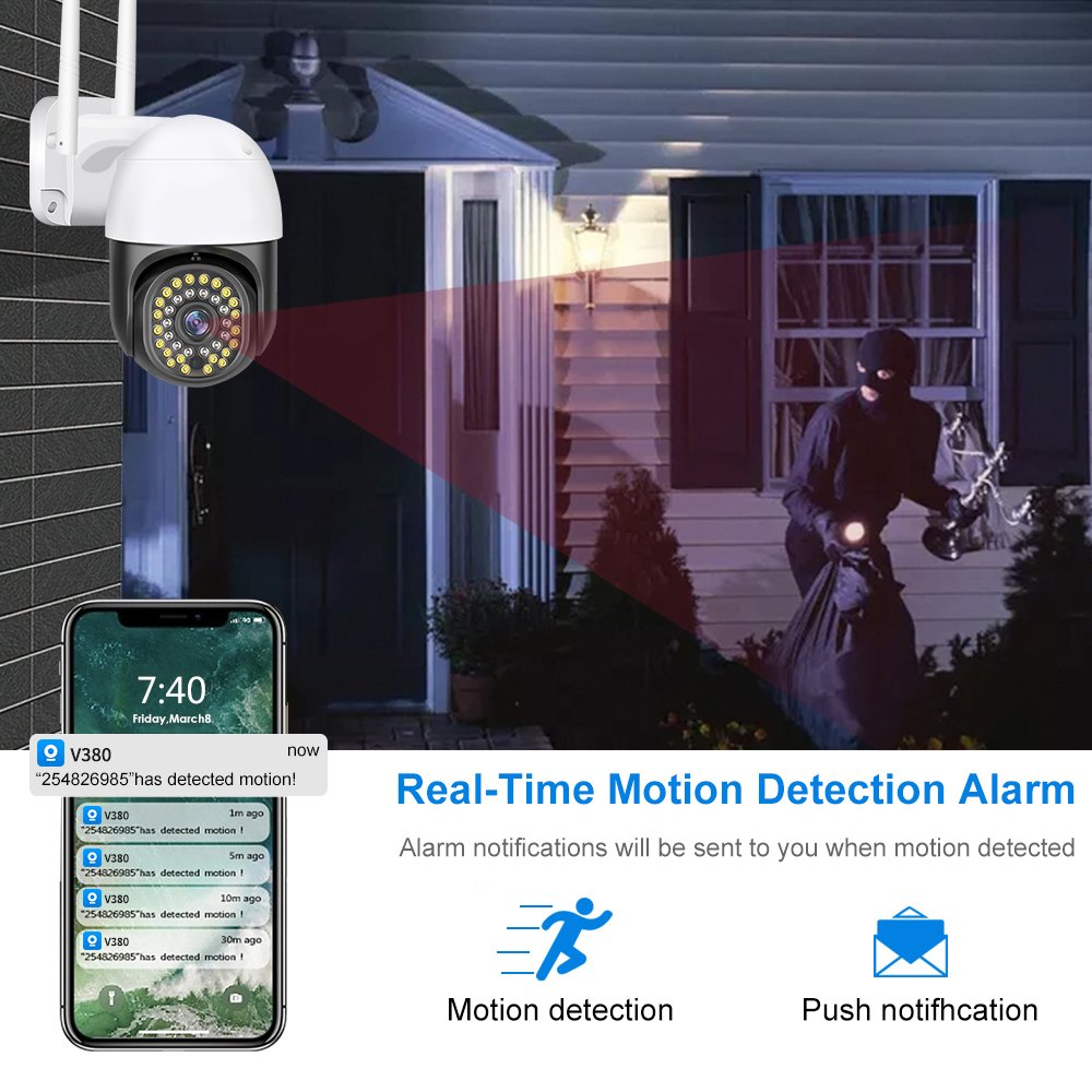 Factory OEM V380Pro CCTV IP Camera Outdoor 3MP Wifi PTZ Network Camera Two way audio Auto Tracking