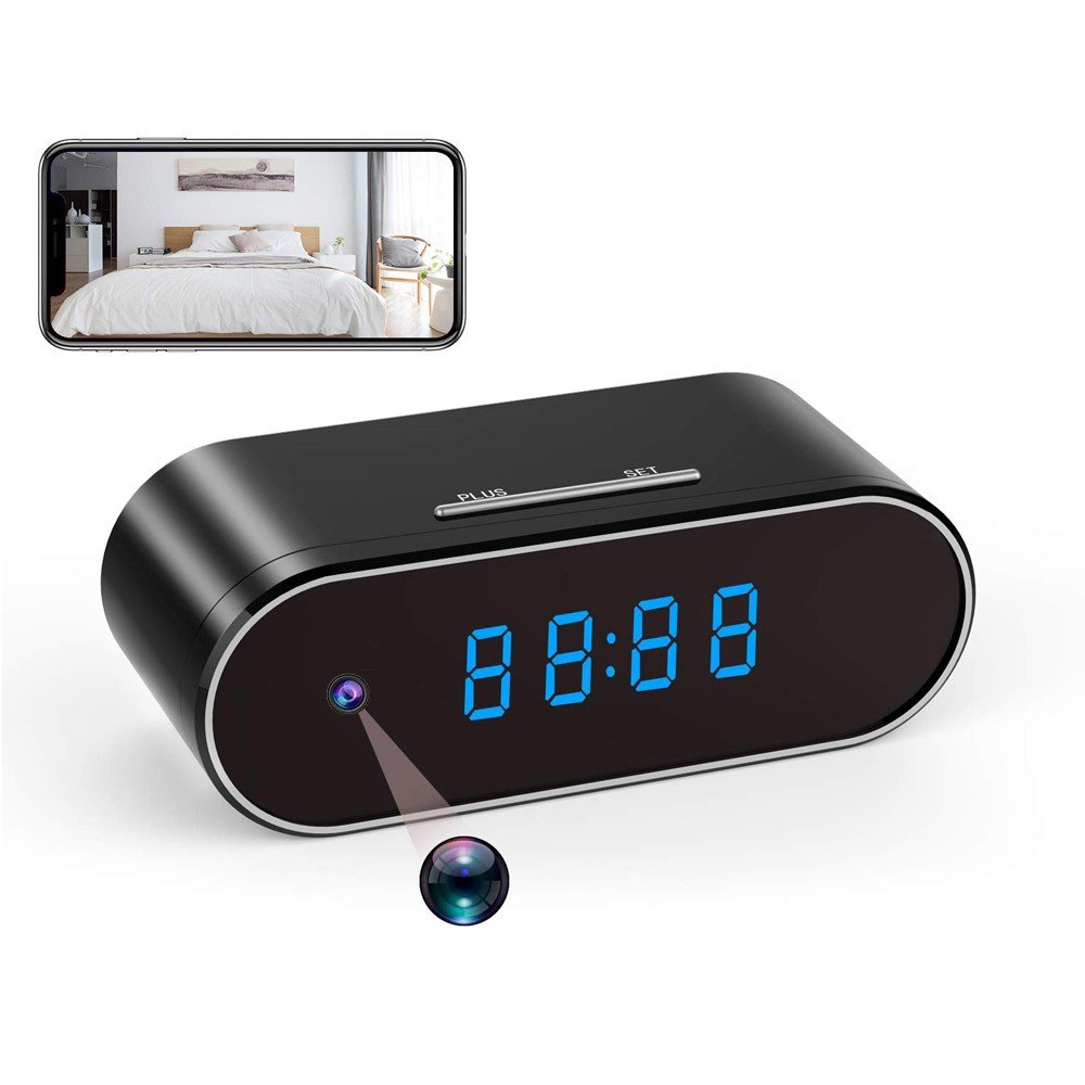 Small Camera Clock - Full HD 1080P WiFi - Mini Wireless Nanny Cam - Indoor Home Security CAM