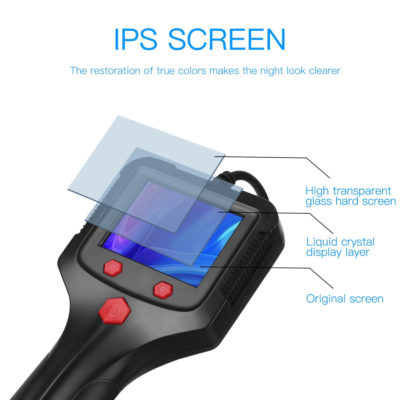 In Stock P100 5m Portable 2.0mp Waterproof Inspection Borescope Camera 2.4 Inch Hd 1080p Hd Tft Ips Screen Endoscope