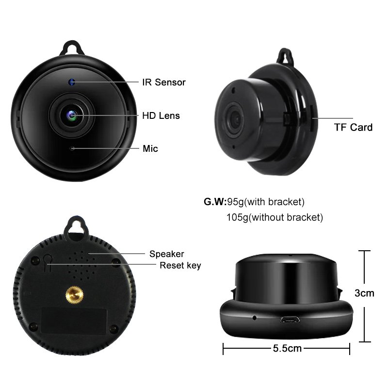 1080P Cloud Storage Infrared Night Vision Smart Home mini security camera Human Motion Detection mini wifi camera