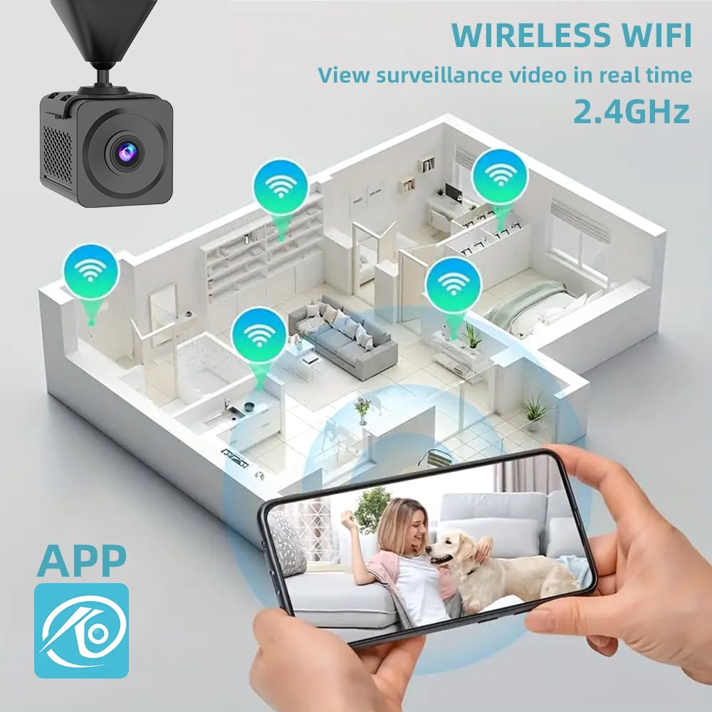 PEGATAH CB78W Portable 3MP Full Color Night Vision Camera Mini Camera With Two-Way Voice Tracking Monitoring with SD Card O-KAM