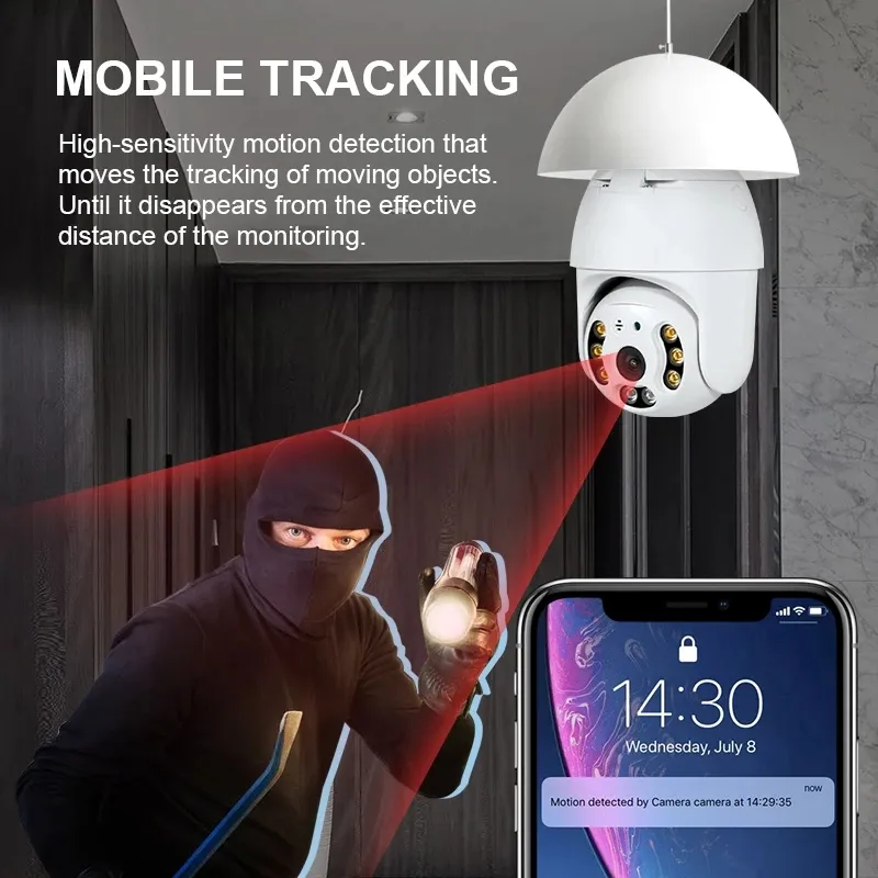 5G 2MP Wireless Baby Original Manufacturer Home Wifi E27 Bulb Security Smart Mini Security Camera
