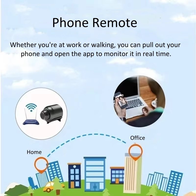 Wifi Real Time Recording APP Remote Monitoring Mini Camera Video Recorder X5 HD 1080P Black OEM Indoor Camera ABS 140 Degree