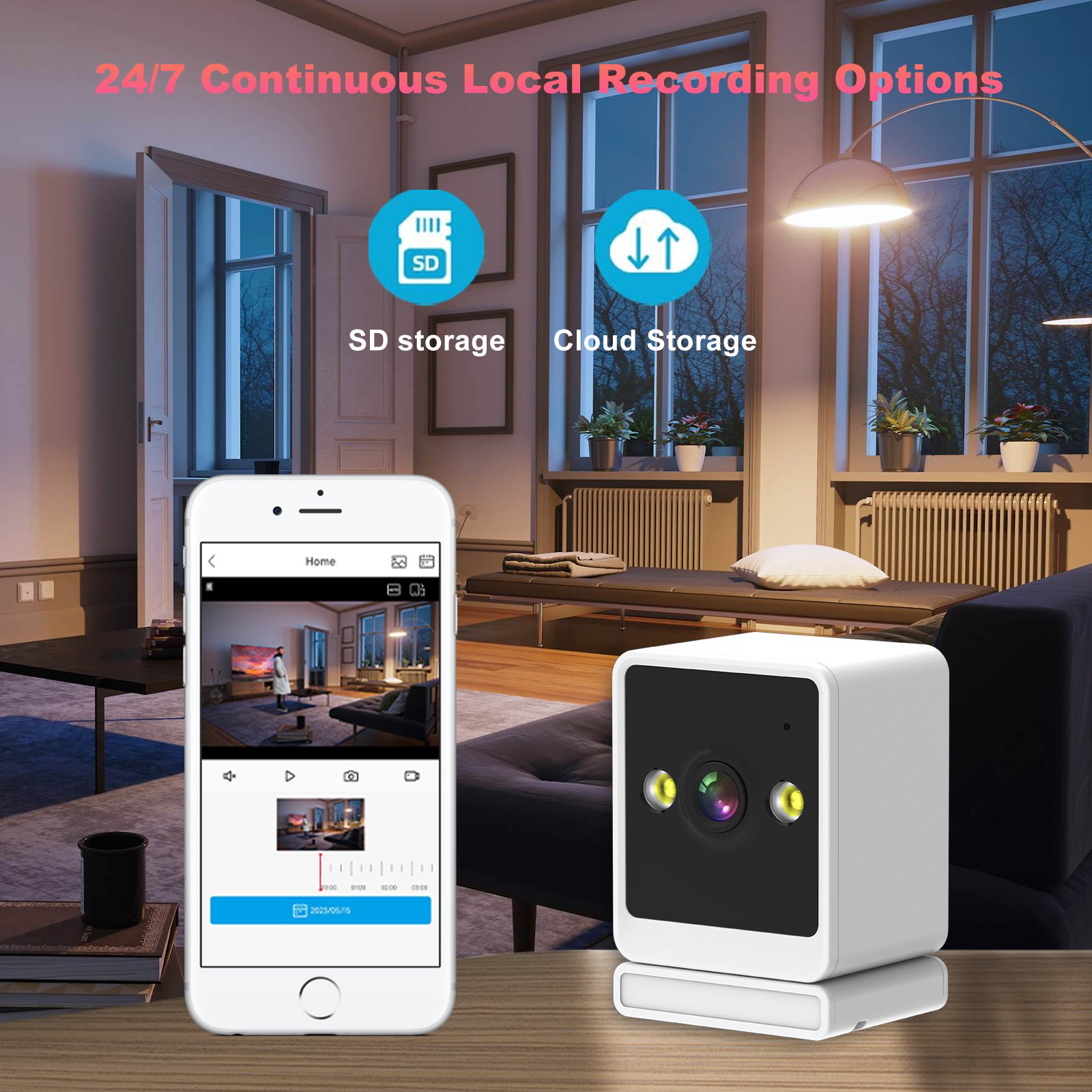 Most Popular 1080P Mini Camera Night Vision Cam with Color Night Vision HD Indoor Camera with Two Way Audio Wifi Camera