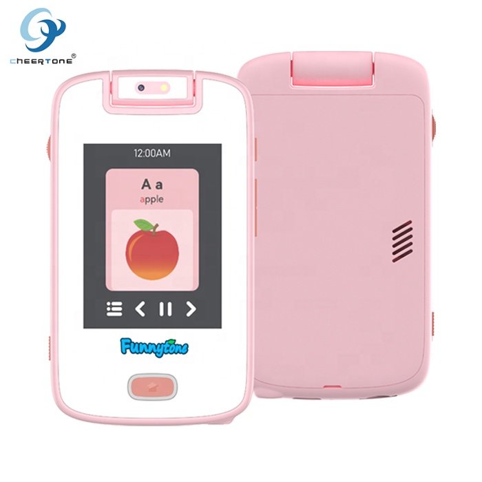 Fuunytone kids smart phone pink for 3 to 14 ages baby and children first phone gift with earphone camera music and game