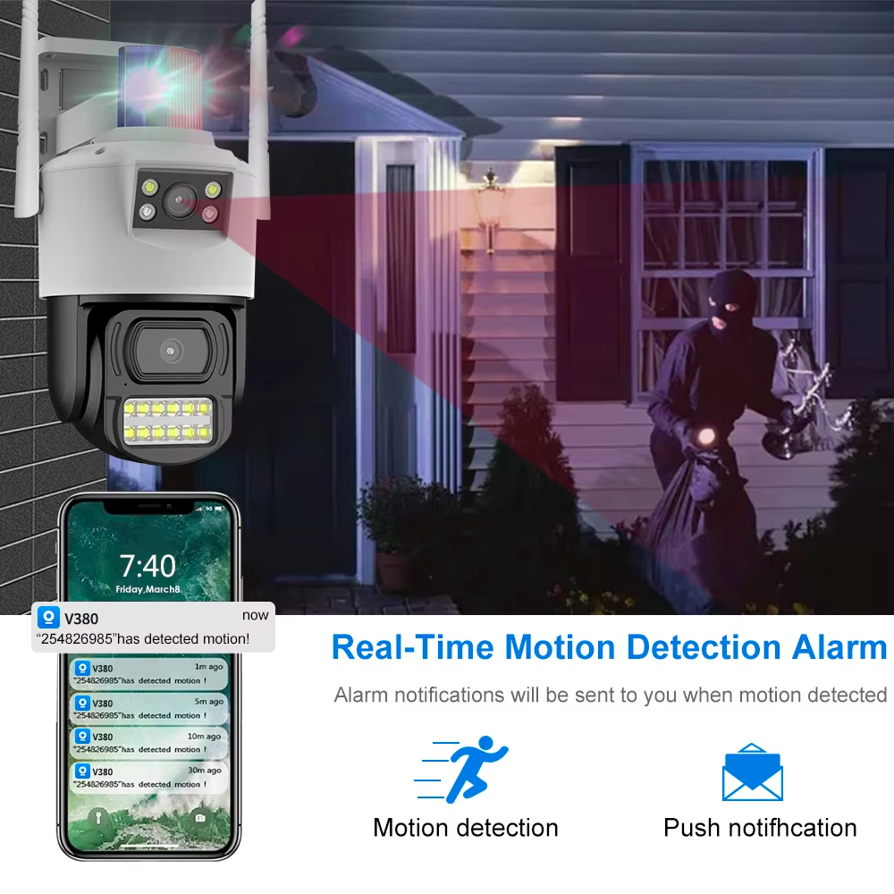 hot sell 2MP WiFi Support 128 Memory Card CCTV Security IP Camera Outdoor Dual Lens network camera