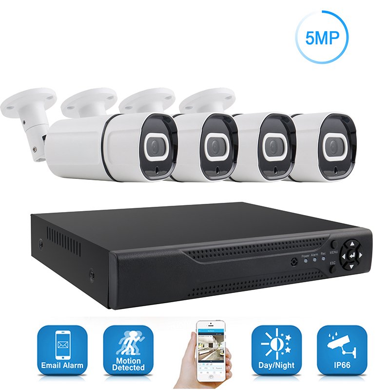 CCTV Security 8CH Audio Mic DVR Analog Camera set 5.0MP AHD KIT high quality motion detection IR mobile PC remote Factory Price