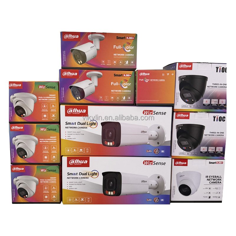 Full color Active Deterrence IP camera Dual Illumination Fixed-focal Eyeball WizSense Network Camera OEM 8MP IPC-HDW3849H-AS-PV