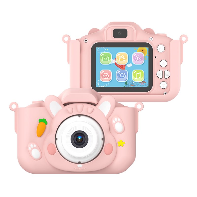 X11S Mini dual lens Kids camera 1080P Bunny cartoon children camera adorable toy kids selfie digital camera as gift prize