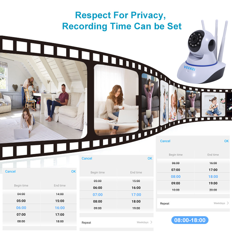 Veekei 2mp wireless baby network IP camera wifi 1080p ptz ip camera Cctv wifi CCTV network management and free cloud storage