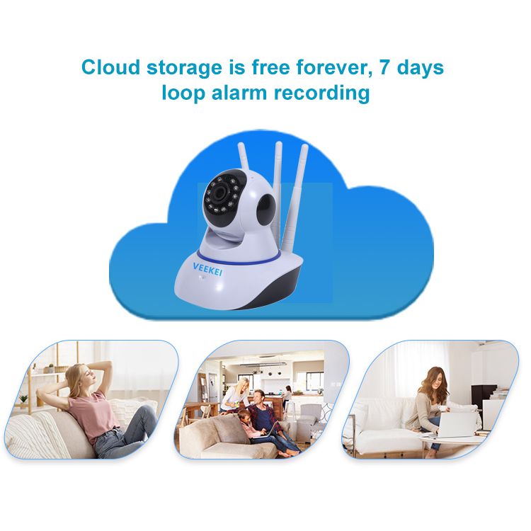 Veekei 2mp wireless baby network IP camera wifi 1080p ptz ip camera Cctv wifi CCTV network management and free cloud storage