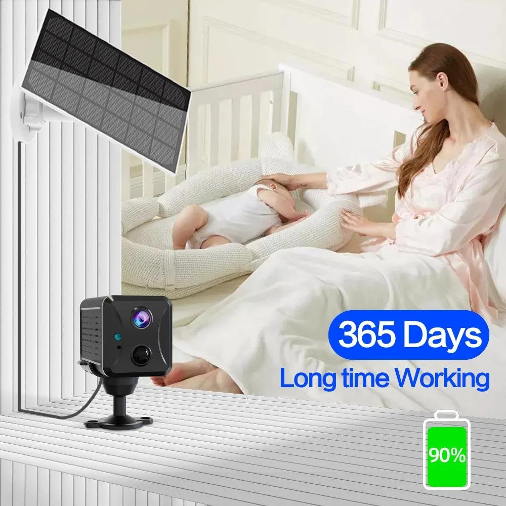 Original camera factory 1080p hd wide angle mini cctv kit two way audio smart Pir wireless wifi security Solar Camera